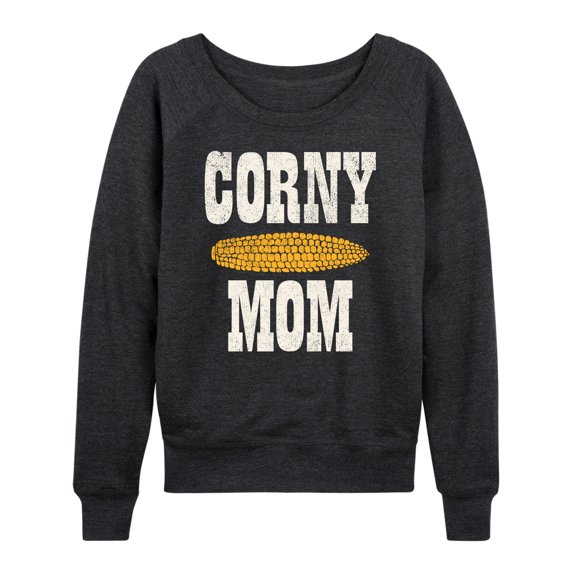Instant Message - Valentine's Day Corny Mom - Women's Lightweight French Terry Long Sleeve Shirt