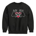 thumbnail image 1 of Instant Message - Valentine's Day Hand Heart Game Controller  - Toddler & Youth Crewneck Fleece Sweatshirt, 1 of 5