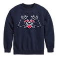 thumbnail image 1 of Instant Message - Valentine's Day Hand Heart Game Controller  - Toddler & Youth Crewneck Fleece Sweatshirt, 1 of 5