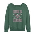 thumbnail image 1 of Instant Message - Valentine's Day Hugs And Hisses Cat - Women's Lightweight French Terry Long Sleeve Shirt, 1 of 6