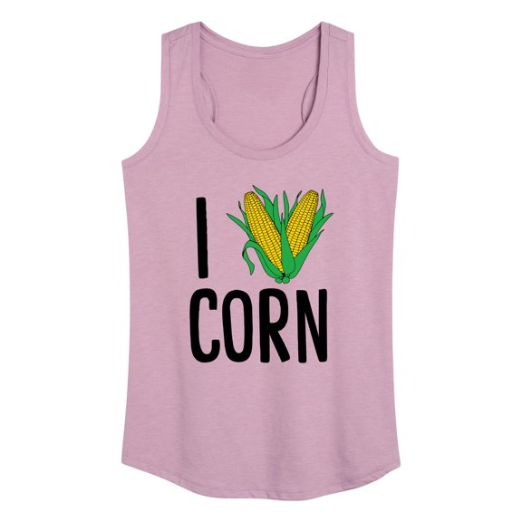 Instant Message - Valentine's Day I Heart Corn - Women's Racerback Tank Top