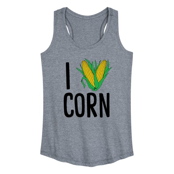 Instant Message - Valentine's Day I Heart Corn - Women's Racerback Tank Top