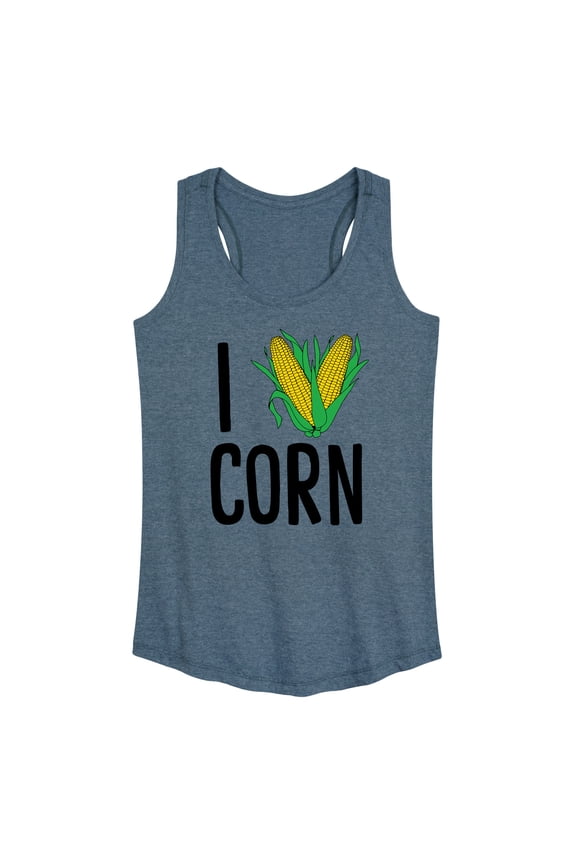 - Valentine's Day I Heart Corn - Women's Racerback Tank Top