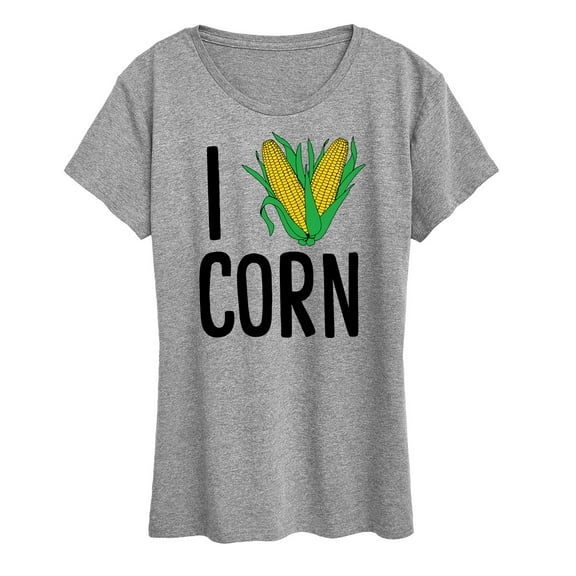 Instant Message - Valentine's Day I Heart Corn - Women's Short Sleeve Graphic T-Shirt