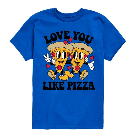 Instant Message - Valentine's Day Love You Like Pizza  - Toddler & Youth Short Sleeve Graphic T-Shirt