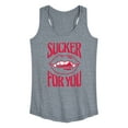 thumbnail image 1 of Instant Message - Valentine's Day Sucker For You - Women's Racerback Tank Top, 1 of 6