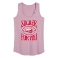 thumbnail image 1 of Instant Message - Valentine's Day Sucker For You - Women's Racerback Tank Top, 1 of 6