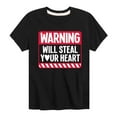 thumbnail image 1 of Instant Message - Valentine's Day Warning Will Steal Your Heart - Toddler And Youth Short Sleeve Graphic T-Shirt, 1 of 5