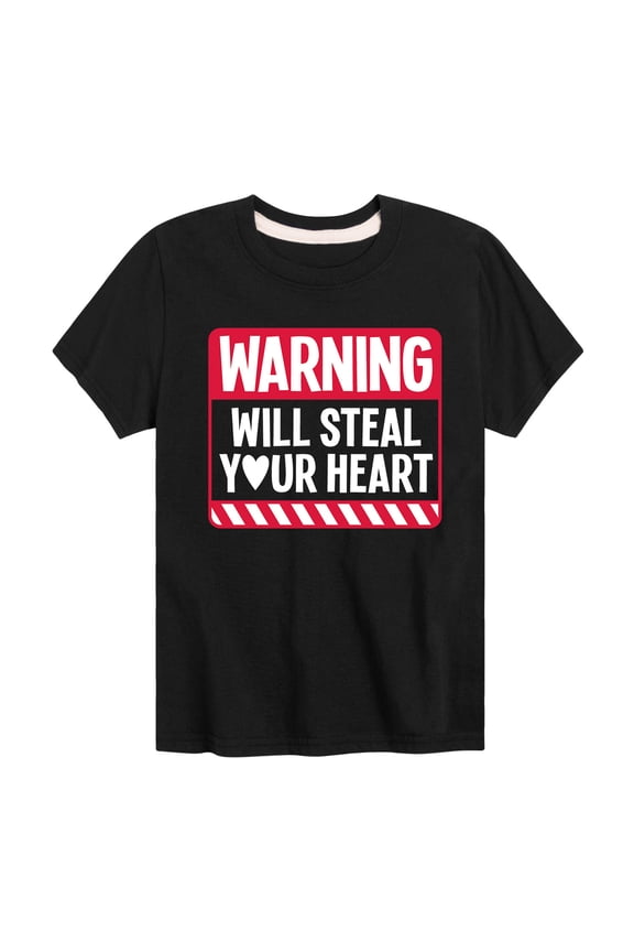 - Valentine's Day Warning Will Steal Your Heart - Toddler And Youth Short Sleeve Graphic T-Shirt