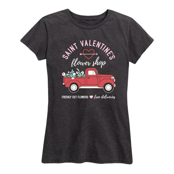 Instant Message - Valentine's Flower Truck - Women's Short Sleeve Graphic T-Shirt