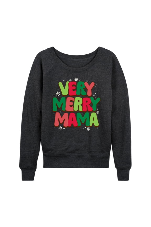 - Very Merry Mama - Women's French Terry Long Sleeve Pullover