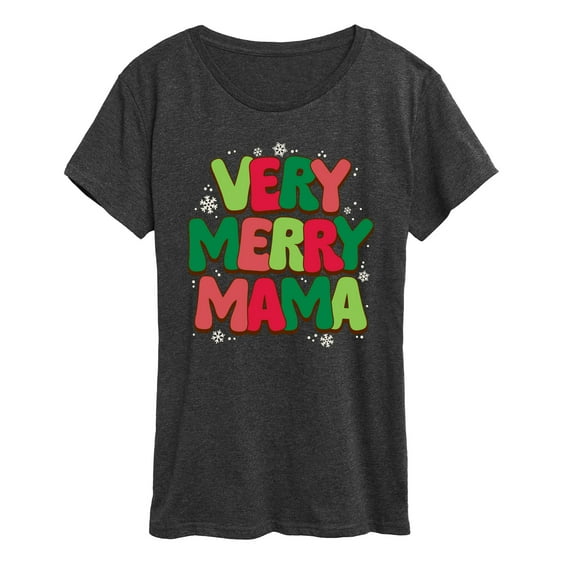 Instant Message - Very Merry Mama - Women's Short Sleeve Graphic T-Shirt