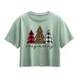 thumbnail image 1 of Instant Message - Very Merry Plaid Leopard Trees - Youth Girl Short Sleeve Boxy Tee, 1 of 5