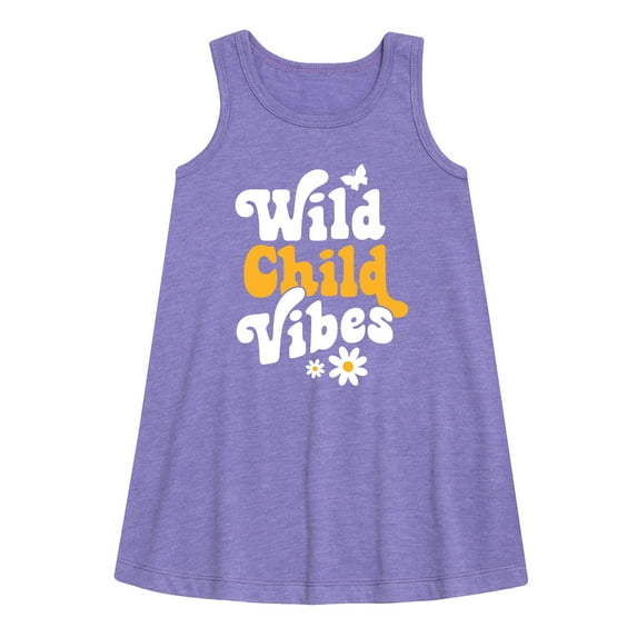 Instant Message - Vibes Wild Child - Toddler & Youth Girls A-line Dress
