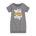 thumbnail image 1 of Instant Message - Vibes Wild Child - Toddler & Youth Girls Fleece Dress, 1 of 6