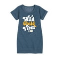 thumbnail image 1 of Instant Message - Vibes Wild Child - Toddler & Youth Girls Fleece Dress, 1 of 6