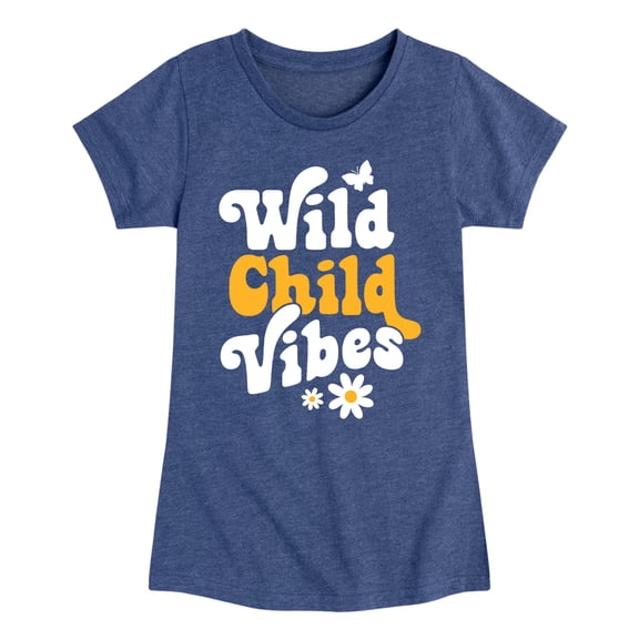 Instant Message - Vibes Wild Child - Toddler & Youth Girls Short Sleeve Graphic T-Shirt