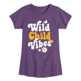 thumbnail image 1 of Instant Message - Vibes Wild Child - Toddler & Youth Girls Short Sleeve Graphic T-Shirt, 1 of 6