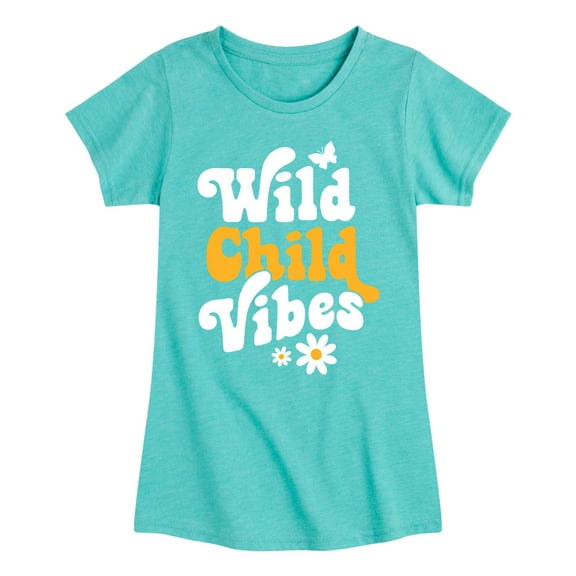 Instant Message - Vibes Wild Child - Toddler & Youth Girls Short Sleeve Graphic T-Shirt