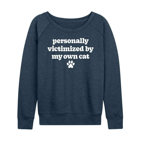 Instant Message - Victimized By My Cat - Women's Lightweight French Terry Long Sleeve Shirt