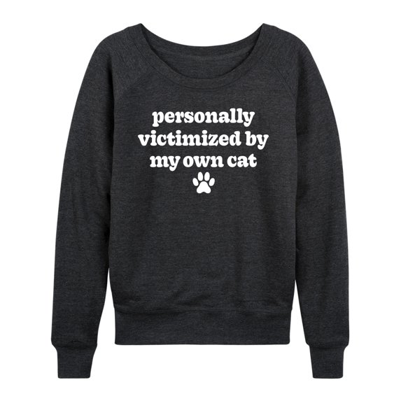 Instant Message - Victimized By My Cat - Women's Lightweight French Terry Long Sleeve Shirt