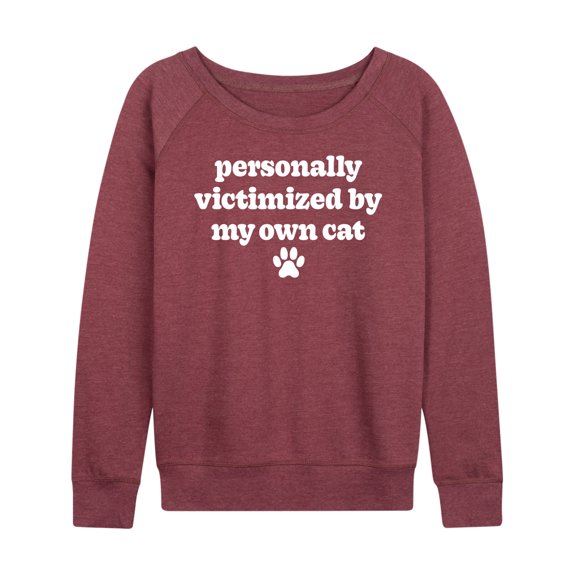 Instant Message - Victimized By My Cat - Women's Lightweight French Terry Long Sleeve Shirt