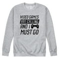thumbnail image 1 of Instant Message - Video Games Are Calling - Men's Crew Neck Fleece Pullover, 1 of 5