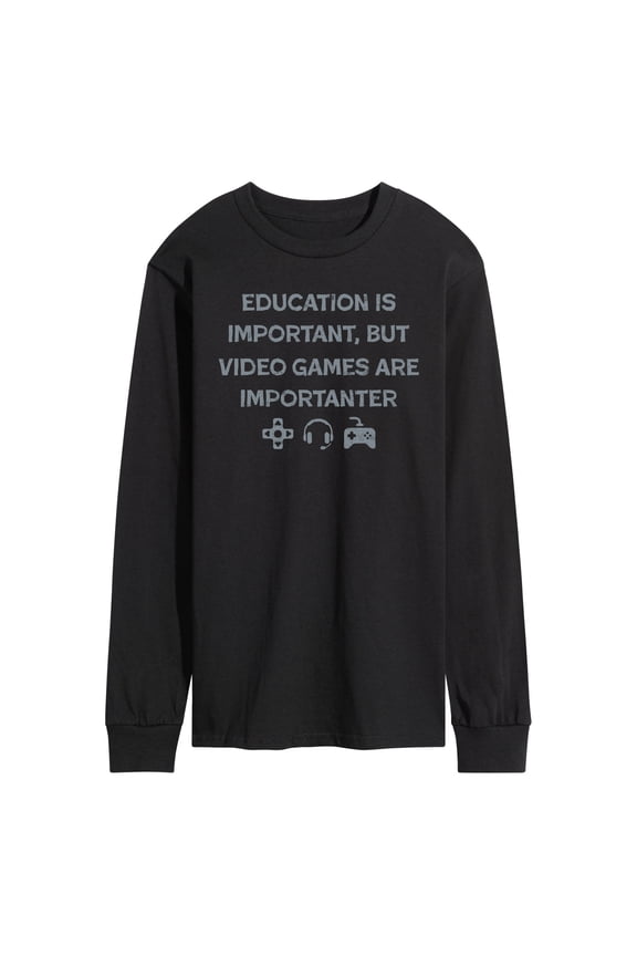 - Video Games Are Importanter - Men's Long Sleeve Graphic T-Shirt