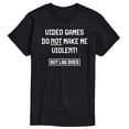 thumbnail image 1 of Instant Message - Video Games Not Violent Short Sleeve Graphic T-Shirt, 1 of 5