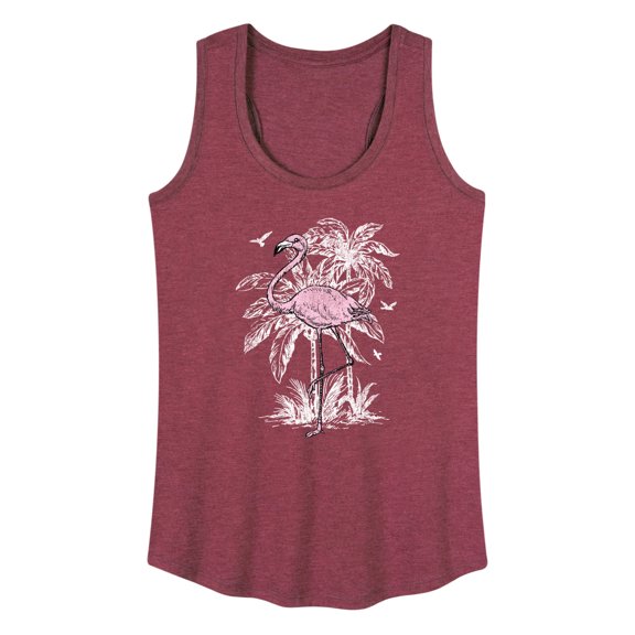 Instant Message - Vintage Flamingo - Women's Racerback Graphic Tank