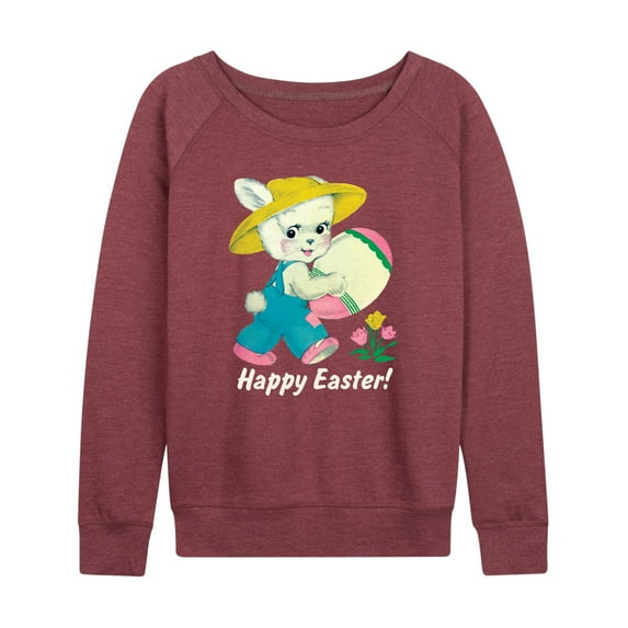 Instant Message - Vintage Happy Easter  - Women's Lightweight French Terry Long Sleeve Shirt