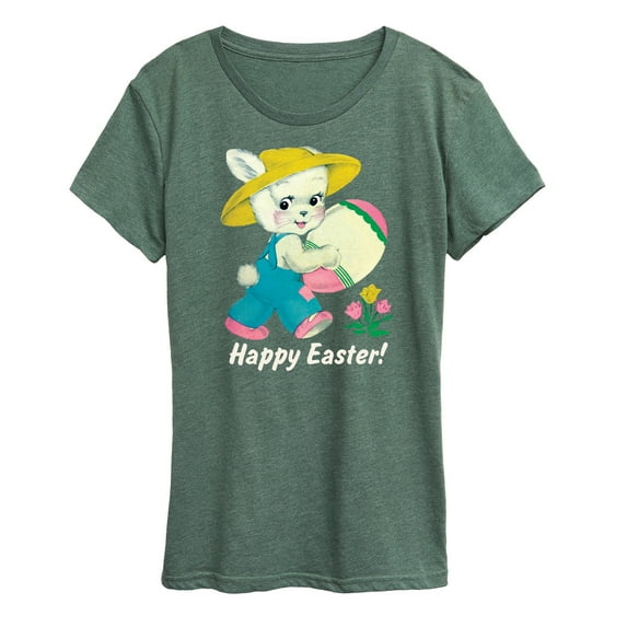 Instant Message - Vintage Happy Easter  - Women's Short Sleeve Graphic T-Shirt
