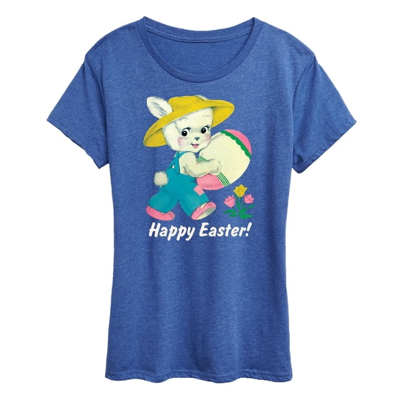 Instant Message - Vintage Happy Easter  - Women's Short Sleeve Graphic T-Shirt