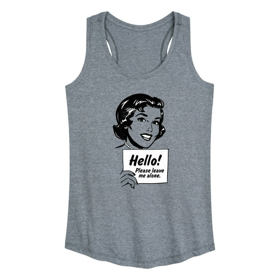 Instant Message - Vintage Please Leave Me Alone - Women's Racerback Tank Top