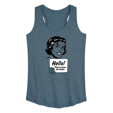Instant Message - Vintage Please Leave Me Alone - Women's Racerback Tank Top