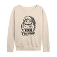 thumbnail image 1 of Instant Message - Vintage Santa  Christmas- Women's Lightweight French Terry Long Sleeve Shirt, 1 of 6