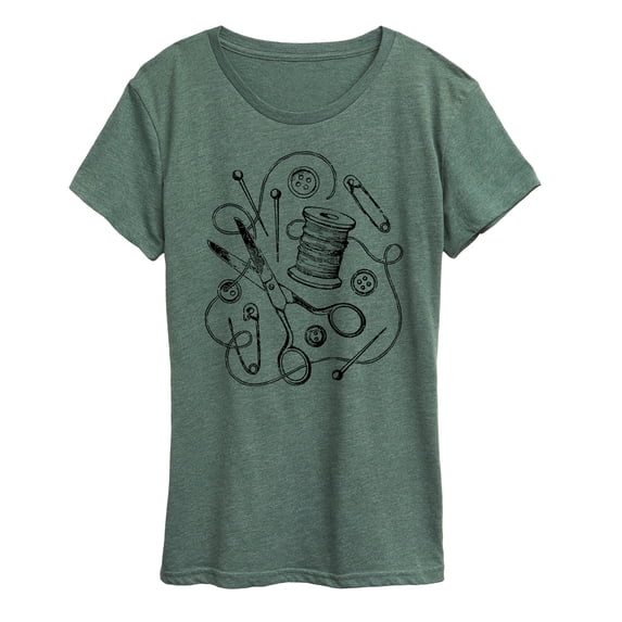Instant Message - Vintage Sewing Tools - Women's Short Sleeve Graphic T-Shirt