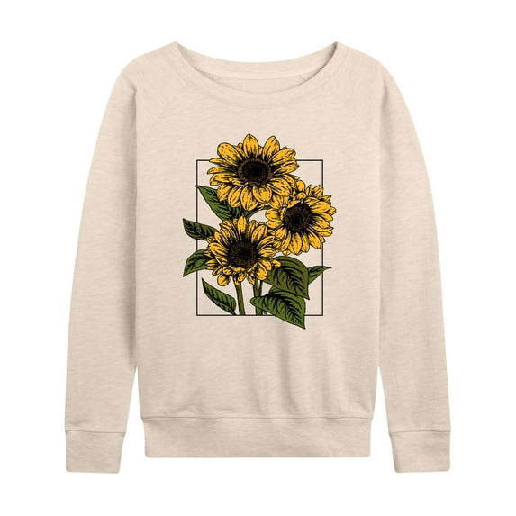 Instant Message - Vintage Sunflowers - Women's Lightweight French Terry Long Sleeve Shirt