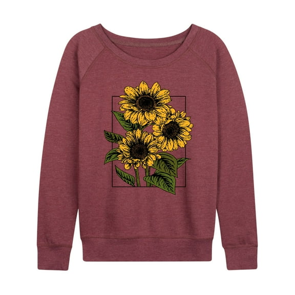 Instant Message - Vintage Sunflowers - Women's Lightweight French Terry Long Sleeve Shirt