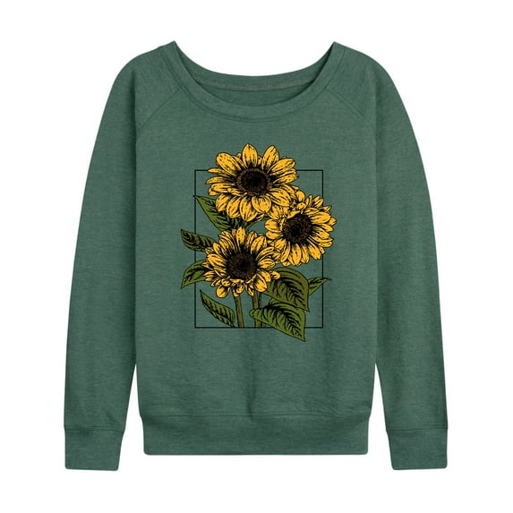 Instant Message - Vintage Sunflowers - Women's Lightweight French Terry Long Sleeve Shirt