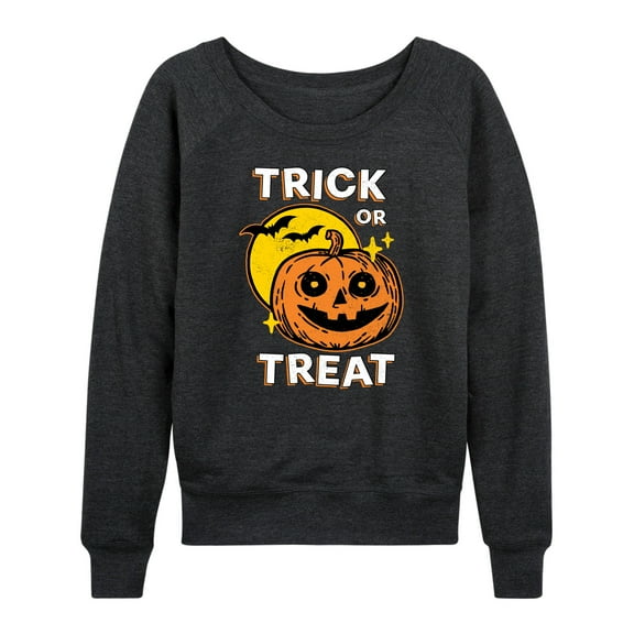 Instant Message - Vintage Trick Or Treat Pumpkin - Women's Lightweight French Terry Long Sleeve Shirt