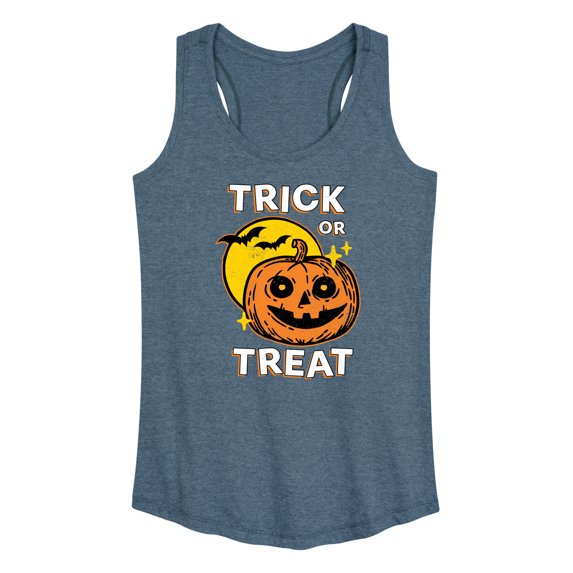 Instant Message - Vintage Trick Or Treat Pumpkin - Women's Racerback Tank Top