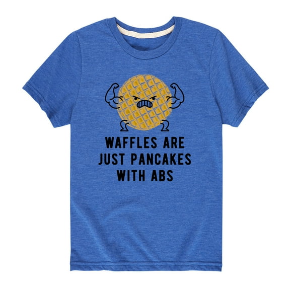 Instant Message - Waffles Are Just Pancakes With Abs - Toddler And Youth Short Sleeve Graphic T-Shirt