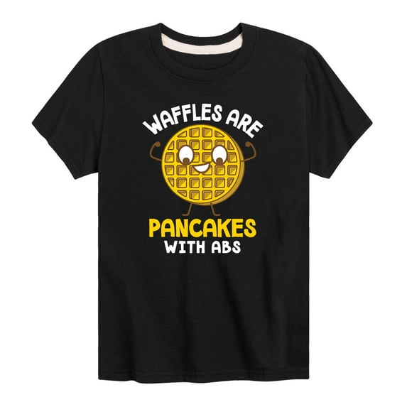 Instant Message - Waffles Pancakes With Abs - Toddler And Youth Short Sleeve T-Shirt