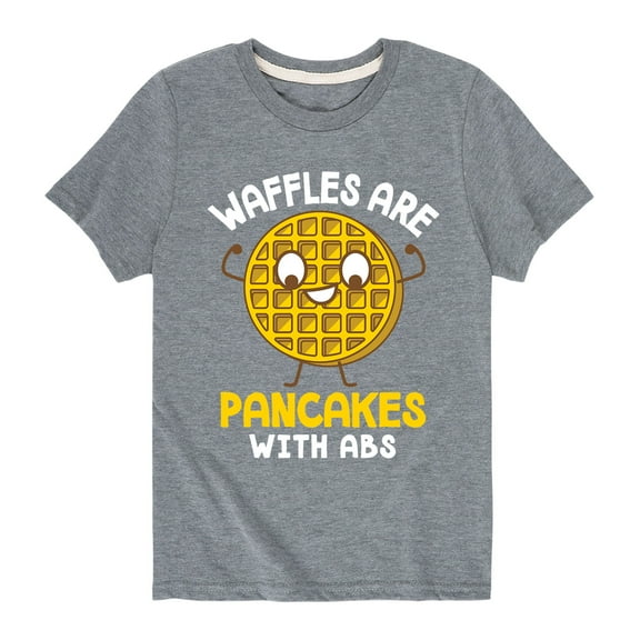 Instant Message - Waffles Pancakes With Abs - Toddler Short Sleeve Tee