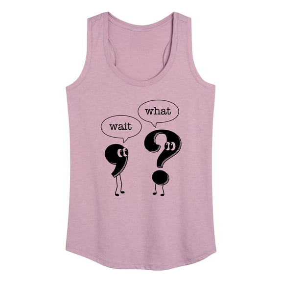 Instant Message - Wait What Punctuation - Women's Racerback Tank Top