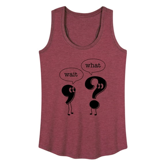 Instant Message - Wait What Punctuation - Women's Racerback Tank Top