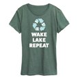 thumbnail image 1 of Instant Message - Wake Lake Repeat - Women's Short Sleeve Graphic T-Shirt, 1 of 6