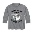 thumbnail image 1 of Instant Message - Wake Me Up When Winter Ends - Youth Long Sleeve Tee, 1 of 5