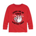 thumbnail image 1 of Instant Message - Wake Me Up When Winter Ends - Youth Long Sleeve Tee, 1 of 5